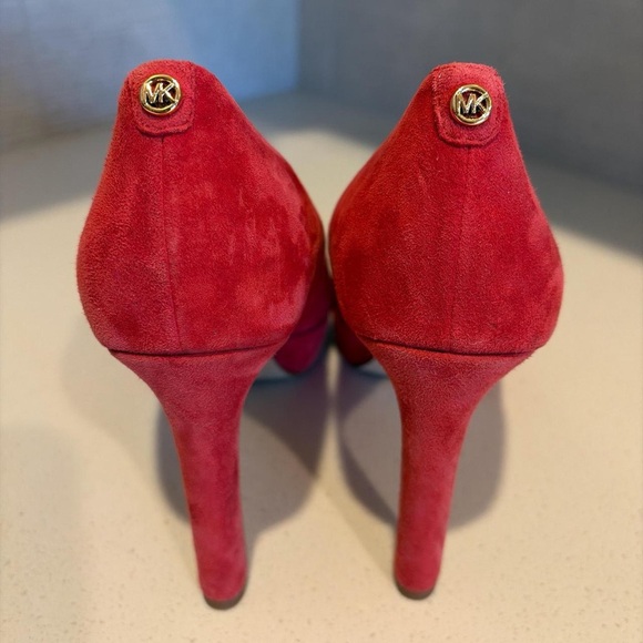 Michael Kors Red Suede Women's Heels - Picture 2 of 6